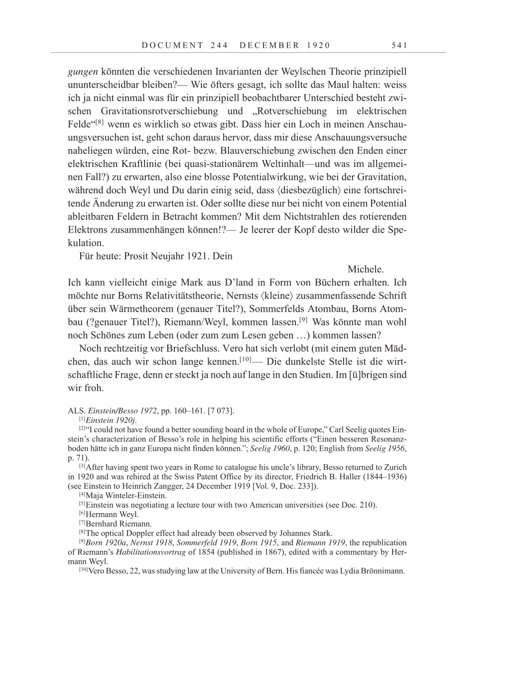 Volume 10: The Berlin Years: Correspondence May-December 1920 / Supplementary Correspondence 1909-1920 page 541
