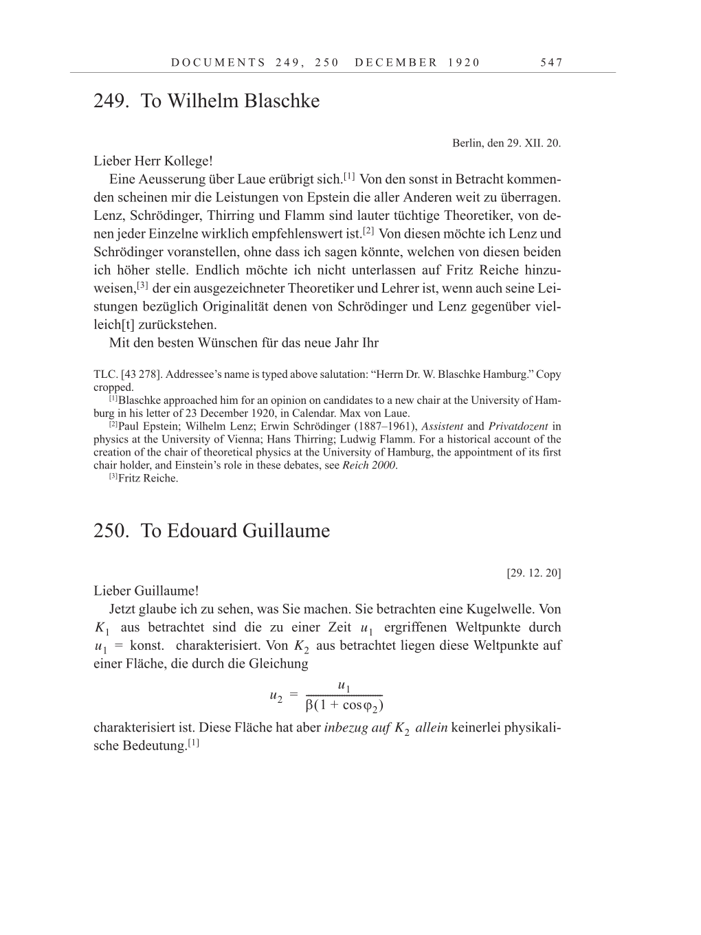 Volume 10: The Berlin Years: Correspondence May-December 1920 / Supplementary Correspondence 1909-1920 page 547