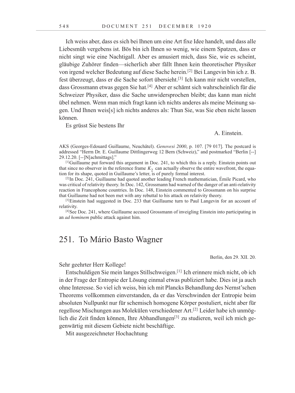 Volume 10: The Berlin Years: Correspondence May-December 1920 / Supplementary Correspondence 1909-1920 page 548