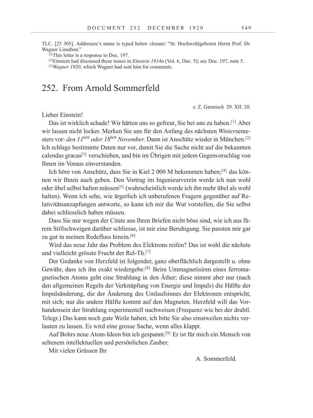 Volume 10: The Berlin Years: Correspondence May-December 1920 / Supplementary Correspondence 1909-1920 page 549