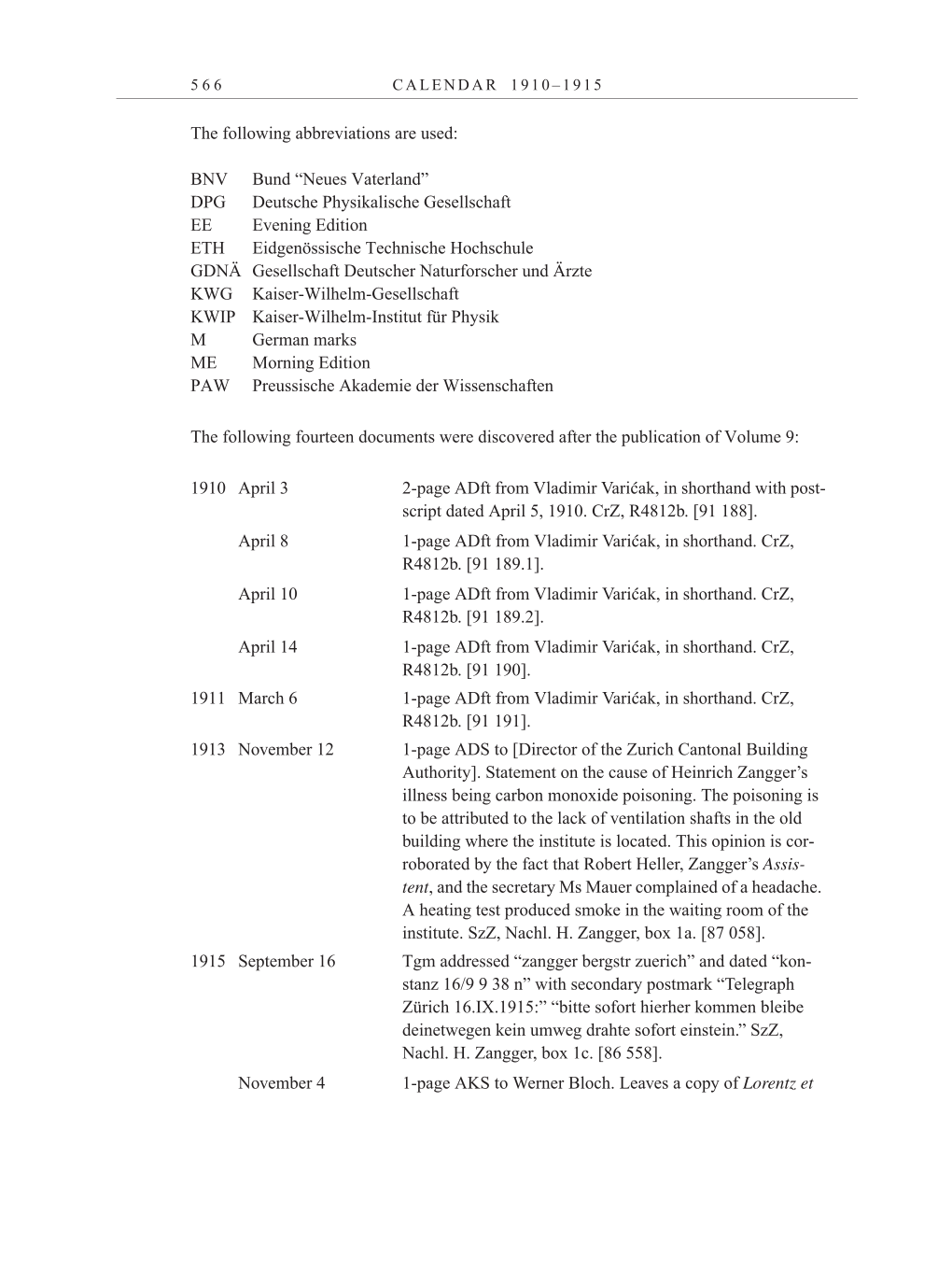 Volume 10: The Berlin Years: Correspondence May-December 1920 / Supplementary Correspondence 1909-1920 page 566