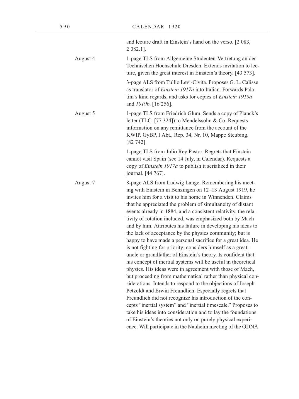 Volume 10: The Berlin Years: Correspondence May-December 1920 / Supplementary Correspondence 1909-1920 page 590