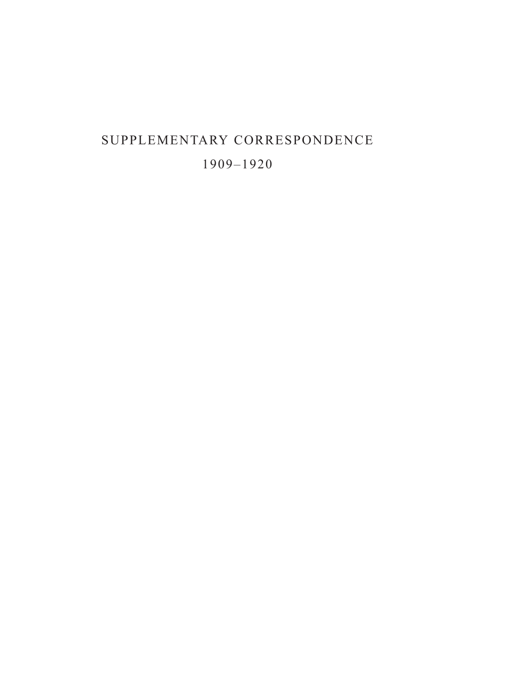 Volume 10: The Berlin Years: Correspondence May-December 1920 / Supplementary Correspondence 1909-1920 page 3