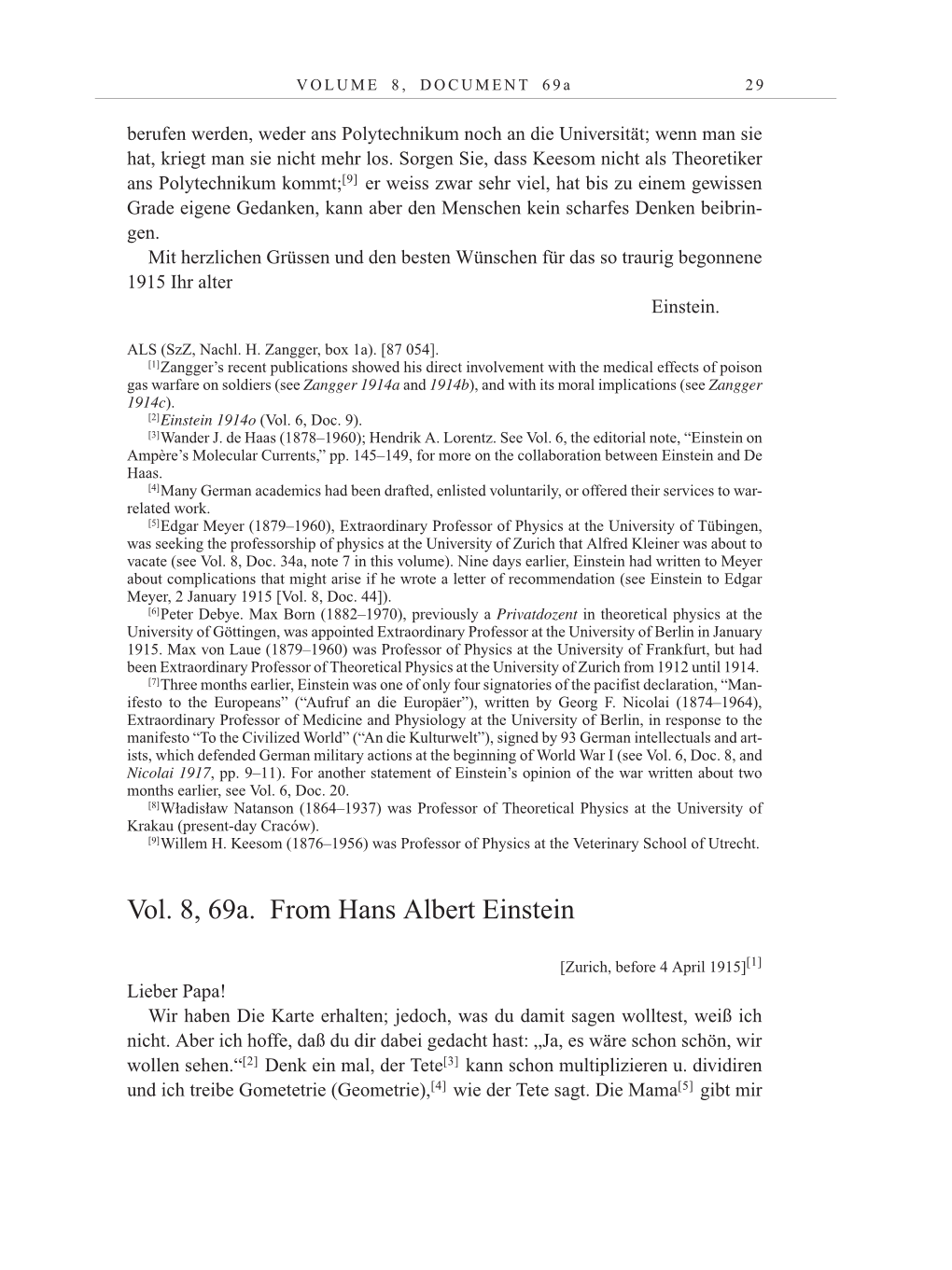 Volume 10: The Berlin Years: Correspondence May-December 1920 / Supplementary Correspondence 1909-1920 page 29