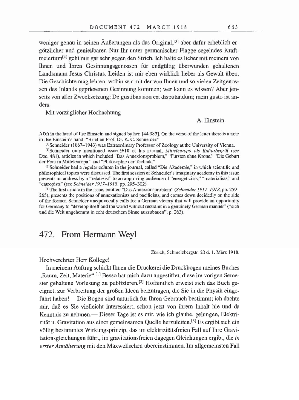 Volume 8, Part B: The Berlin Years: Correspondence 1918 page 663