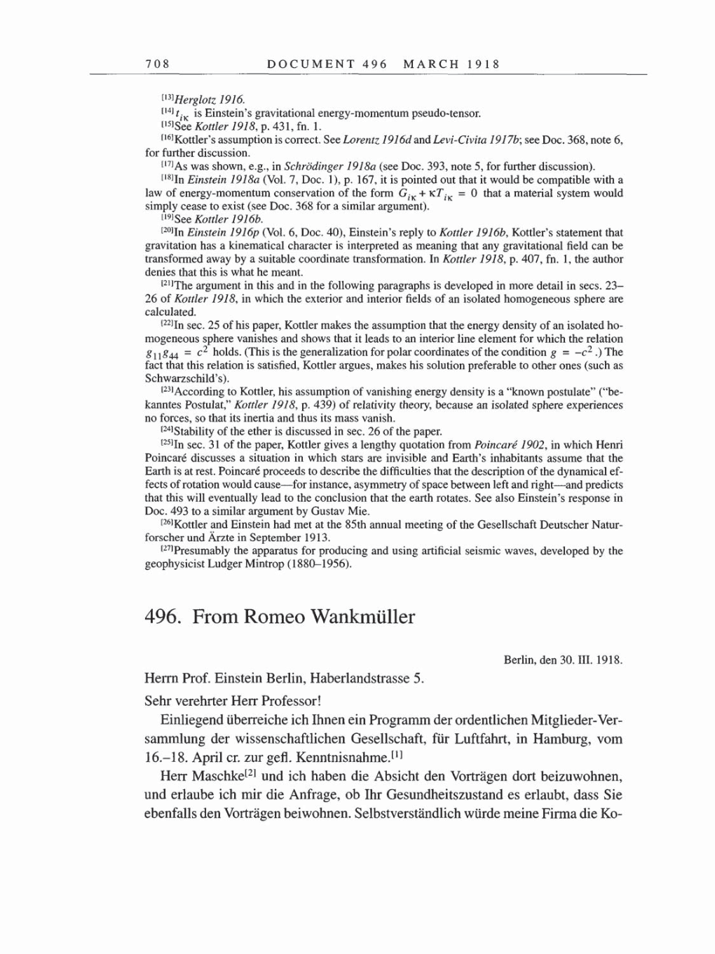 Volume 8, Part B: The Berlin Years: Correspondence 1918 page 708