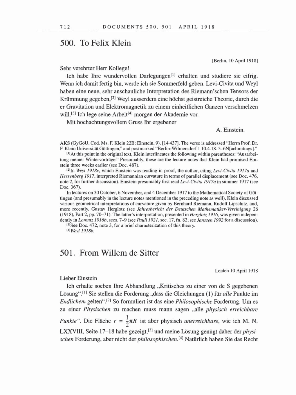 Volume 8, Part B: The Berlin Years: Correspondence 1918 page 712