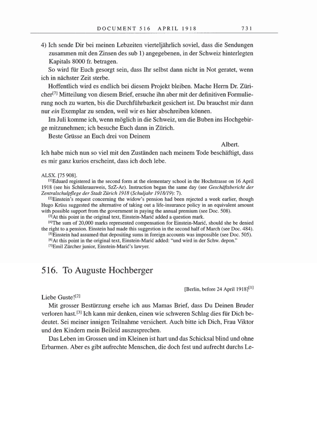 Volume 8, Part B: The Berlin Years: Correspondence 1918 page 731