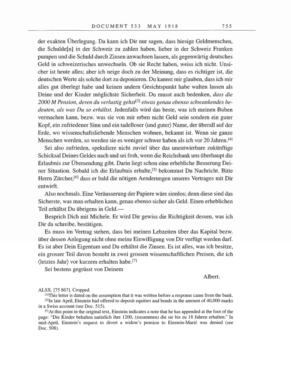 Volume 8, Part B: The Berlin Years: Correspondence 1918 page 755