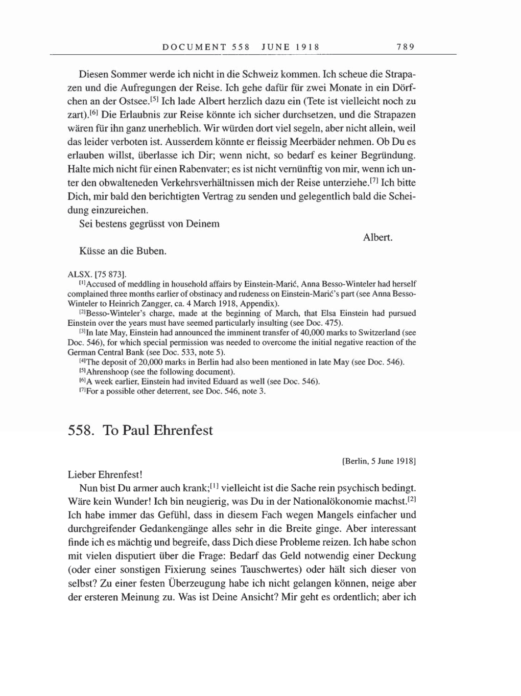 Volume 8, Part B: The Berlin Years: Correspondence 1918 page 789