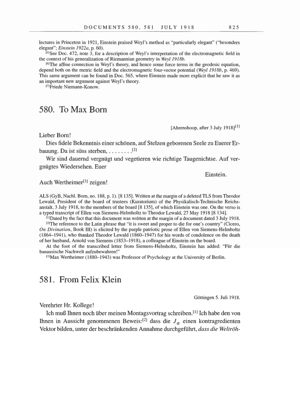 Volume 8, Part B: The Berlin Years: Correspondence 1918 page 825