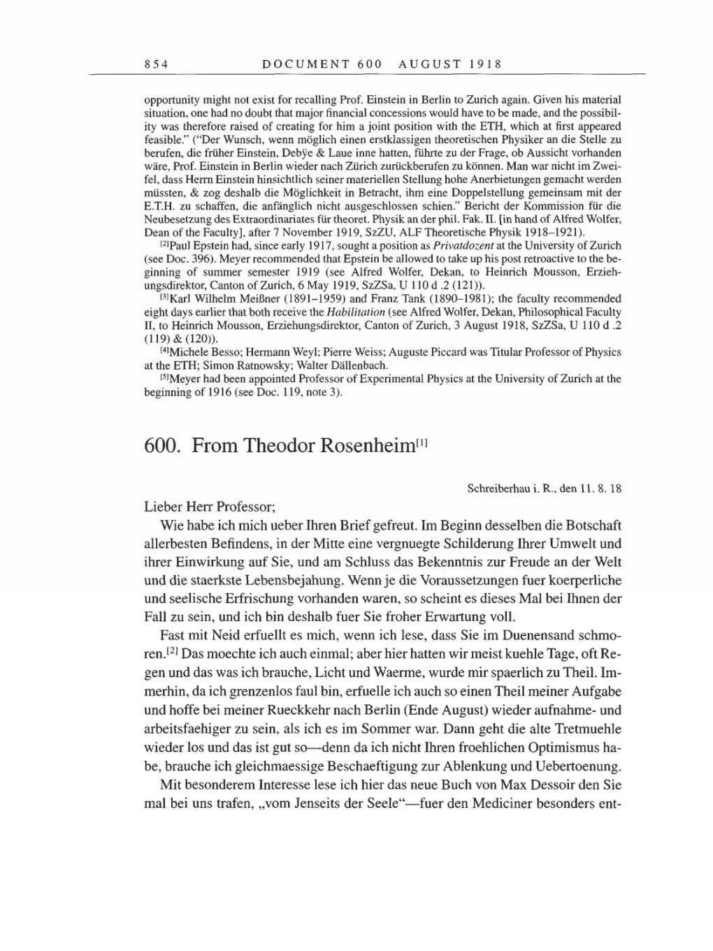 Volume 8, Part B: The Berlin Years: Correspondence 1918 page 854