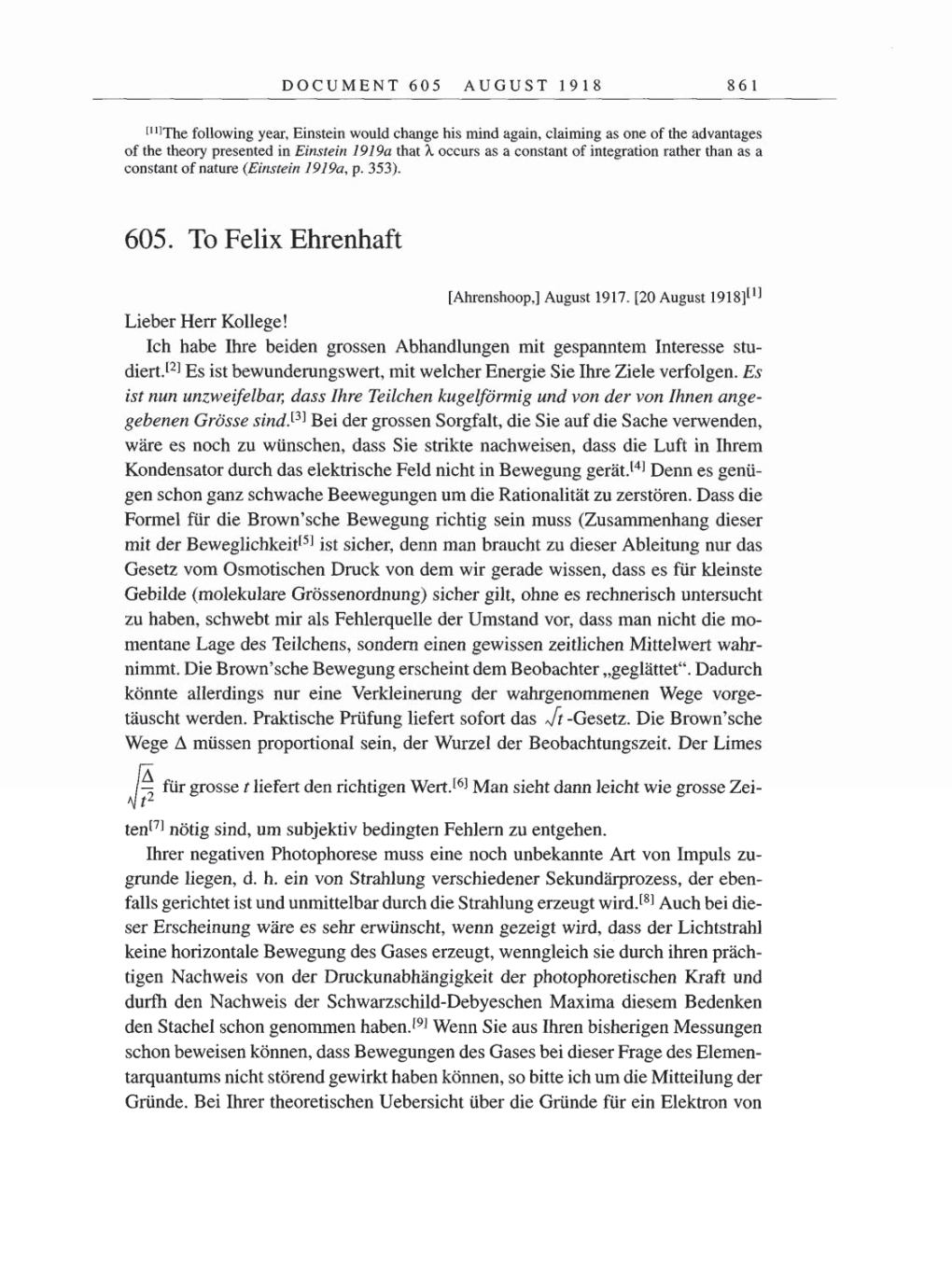 Volume 8, Part B: The Berlin Years: Correspondence 1918 page 861