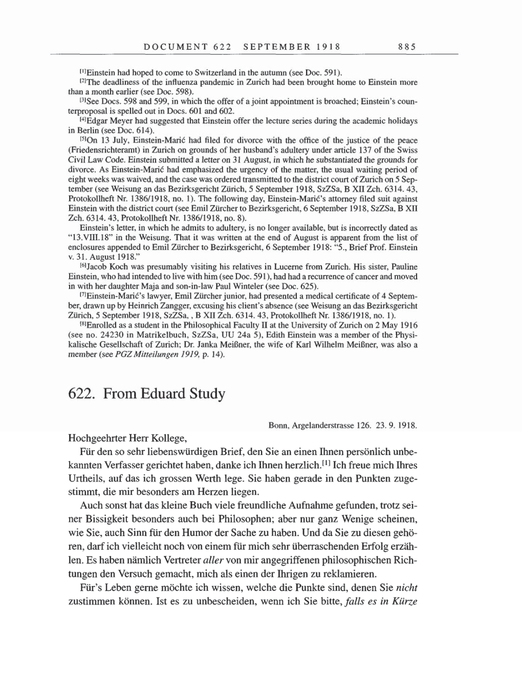 Volume 8, Part B: The Berlin Years: Correspondence 1918 page 885