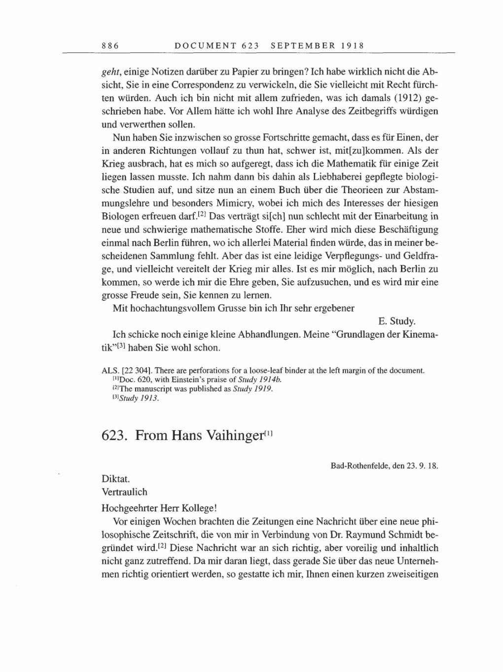 Volume 8, Part B: The Berlin Years: Correspondence 1918 page 886