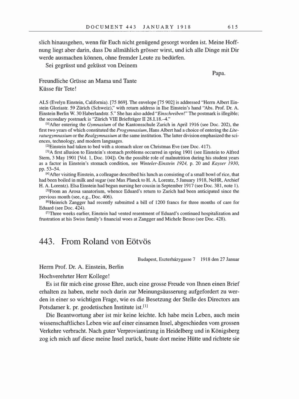 Volume 8, Part B: The Berlin Years: Correspondence 1918 page 615