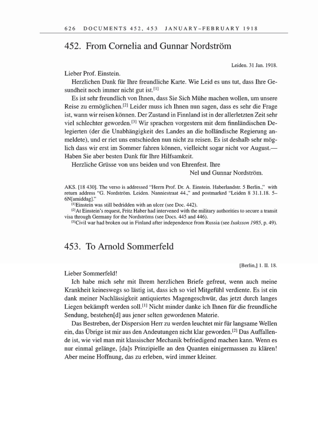 Volume 8, Part B: The Berlin Years: Correspondence 1918 page 626