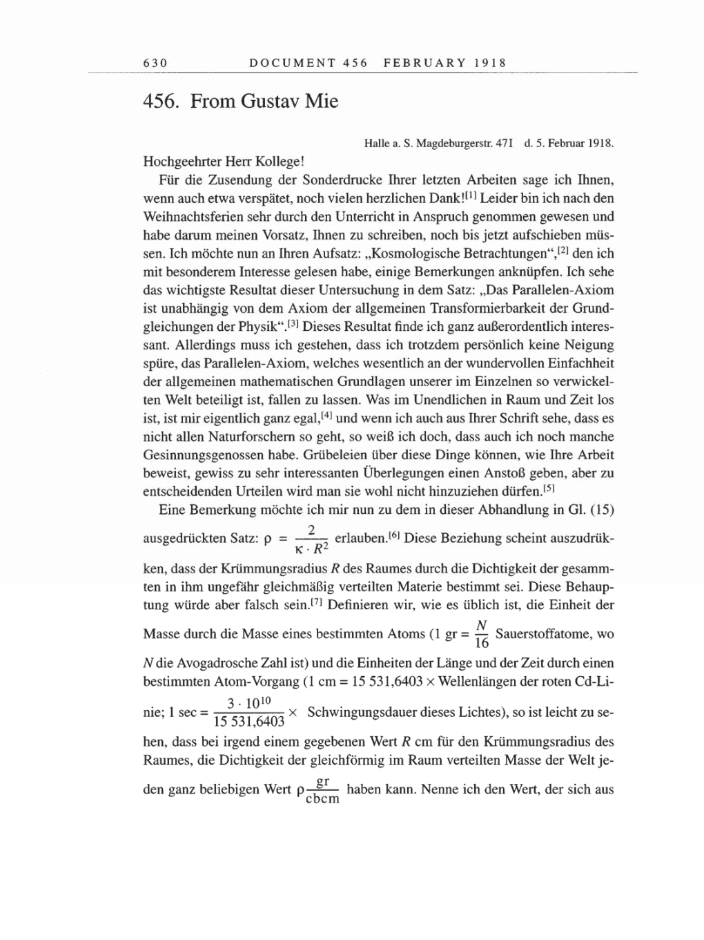 Volume 8, Part B: The Berlin Years: Correspondence 1918 page 630