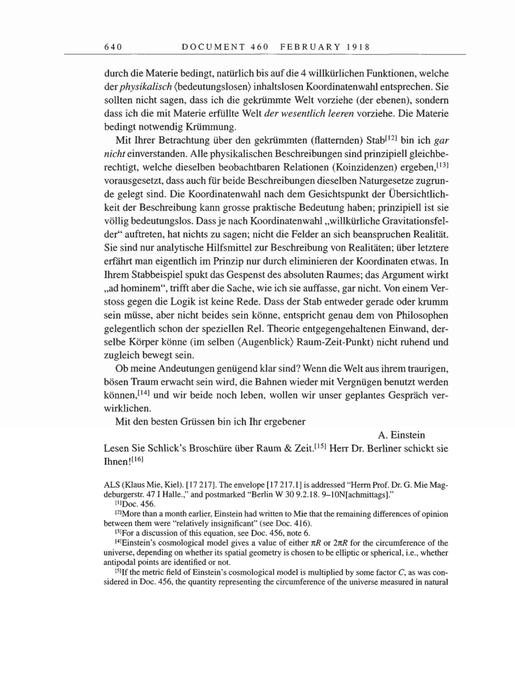 Volume 8, Part B: The Berlin Years: Correspondence 1918 page 640