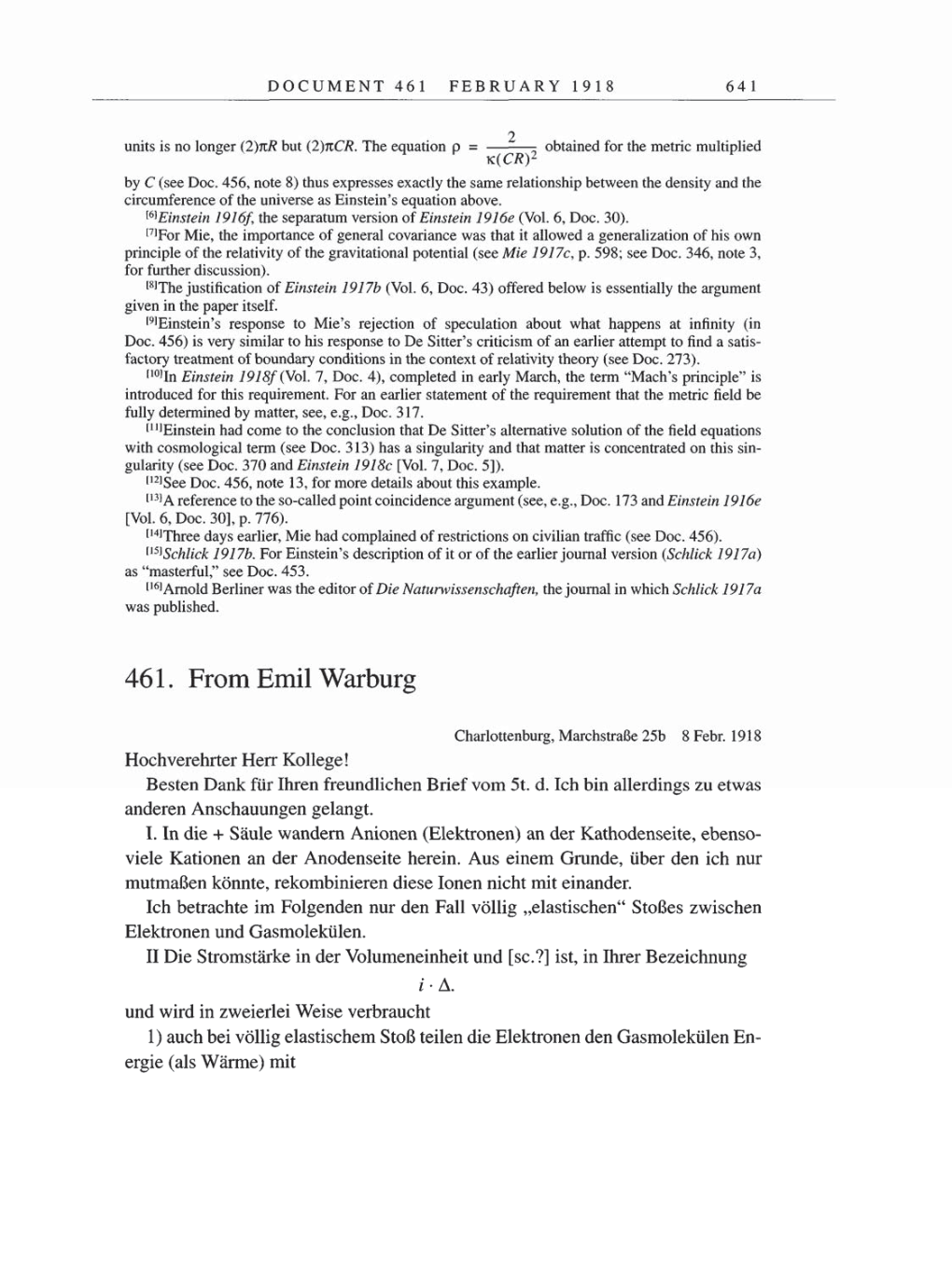 Volume 8, Part B: The Berlin Years: Correspondence 1918 page 641