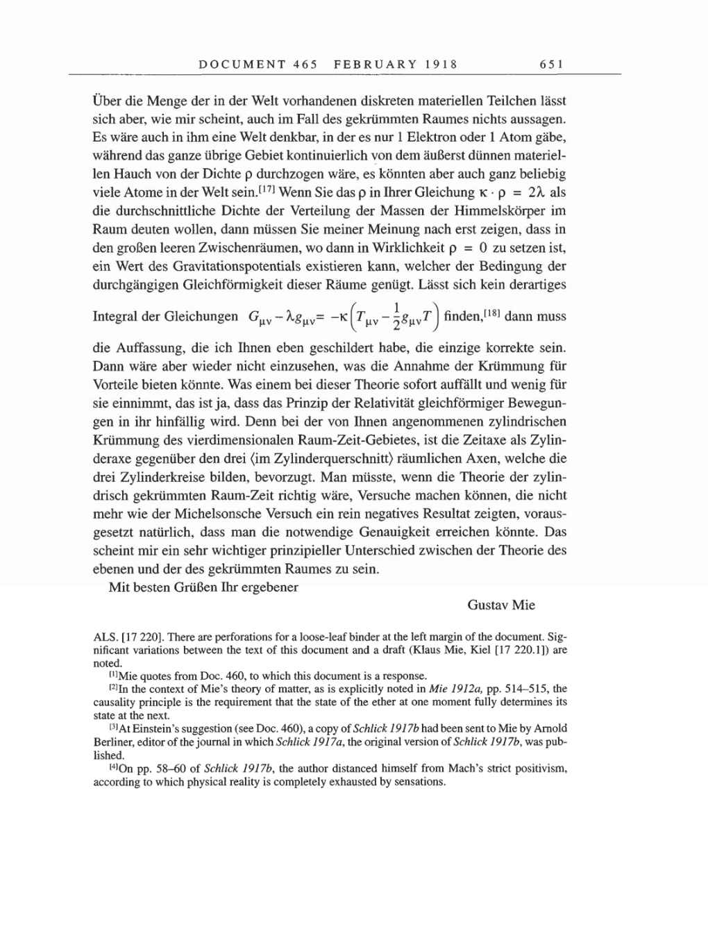 Volume 8, Part B: The Berlin Years: Correspondence 1918 page 651