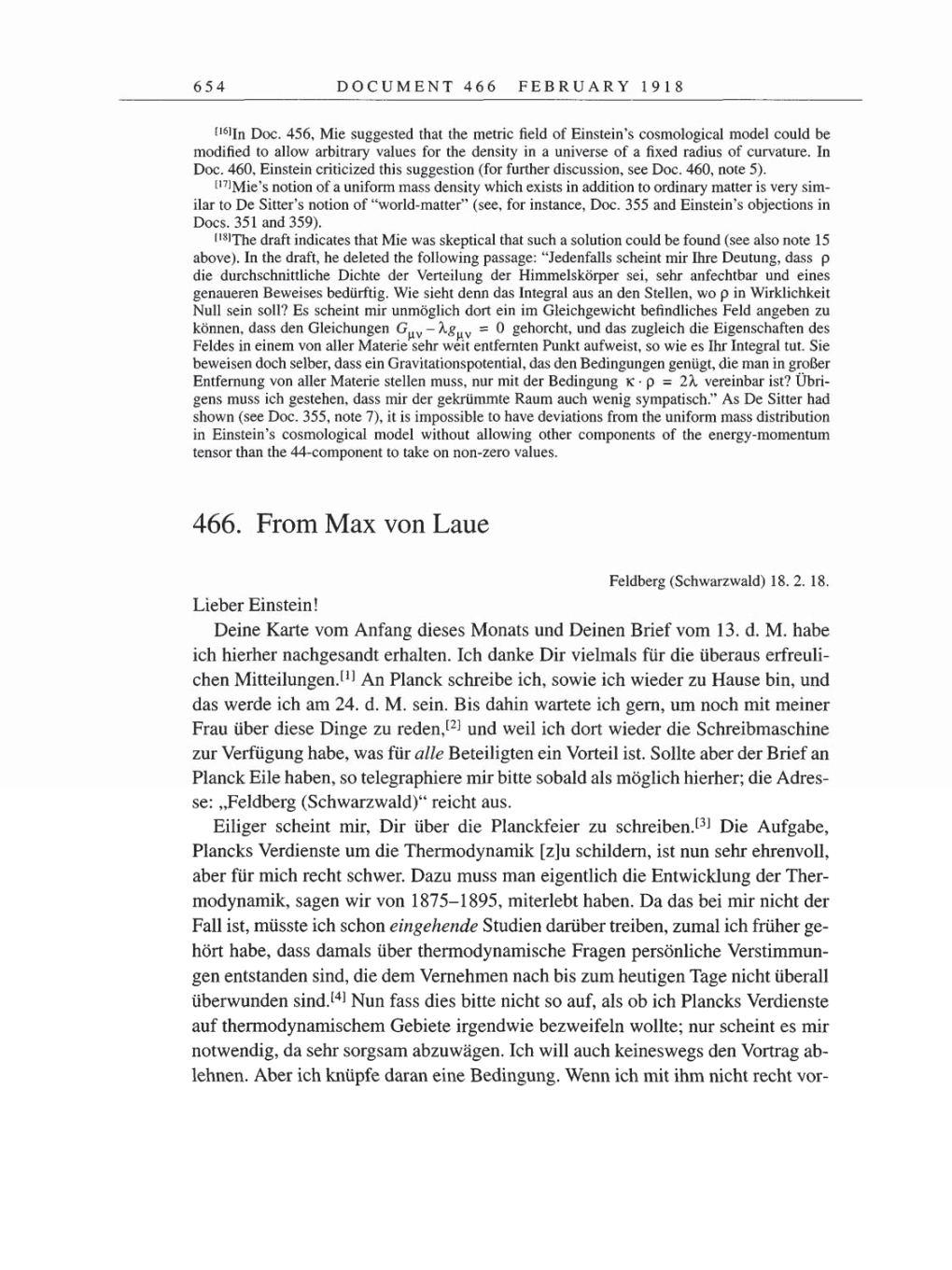 Volume 8, Part B: The Berlin Years: Correspondence 1918 page 654