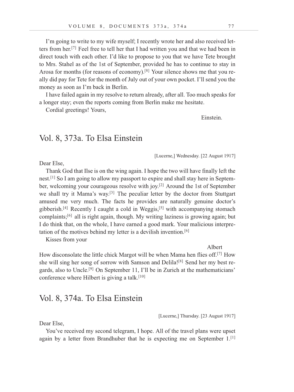 Volume 10: The Berlin Years: Correspondence, May-December 1920, and Supplementary Correspondence, 1909-1920 (English translation supplement) page 77