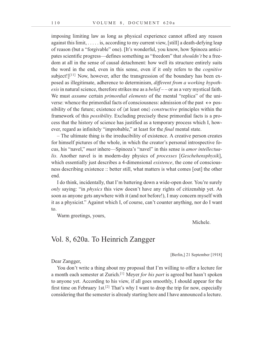 Volume 10: The Berlin Years: Correspondence, May-December 1920, and Supplementary Correspondence, 1909-1920 (English translation supplement) page 110