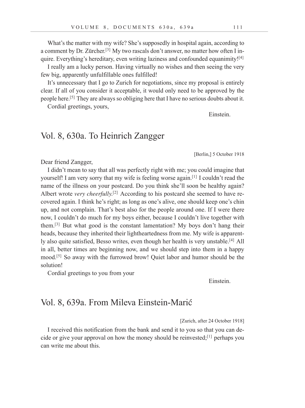 Volume 10: The Berlin Years: Correspondence, May-December 1920, and Supplementary Correspondence, 1909-1920 (English translation supplement) page 111