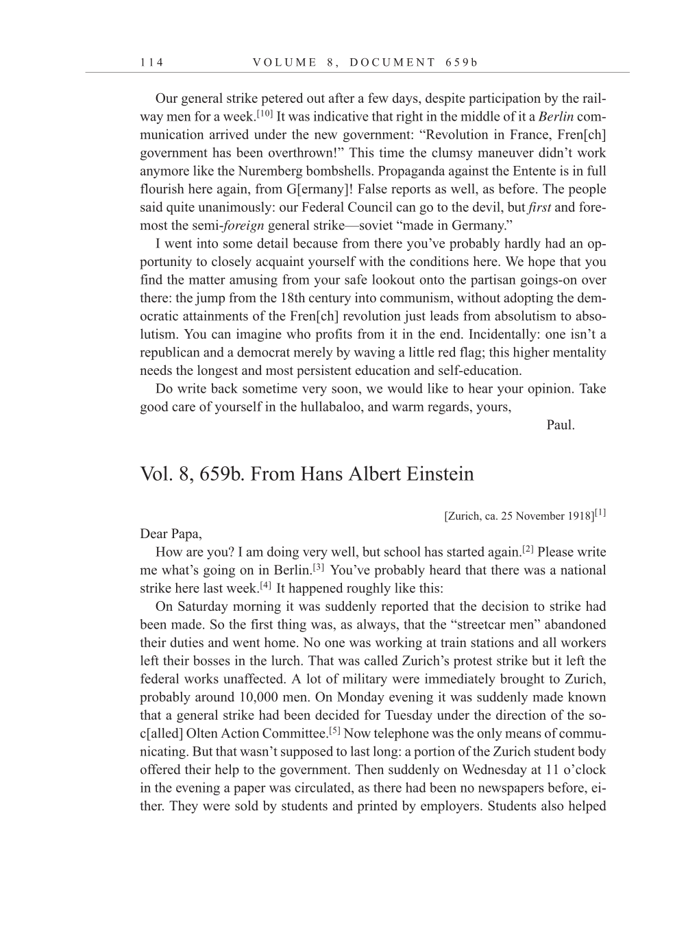 Volume 10: The Berlin Years: Correspondence, May-December 1920, and Supplementary Correspondence, 1909-1920 (English translation supplement) page 114