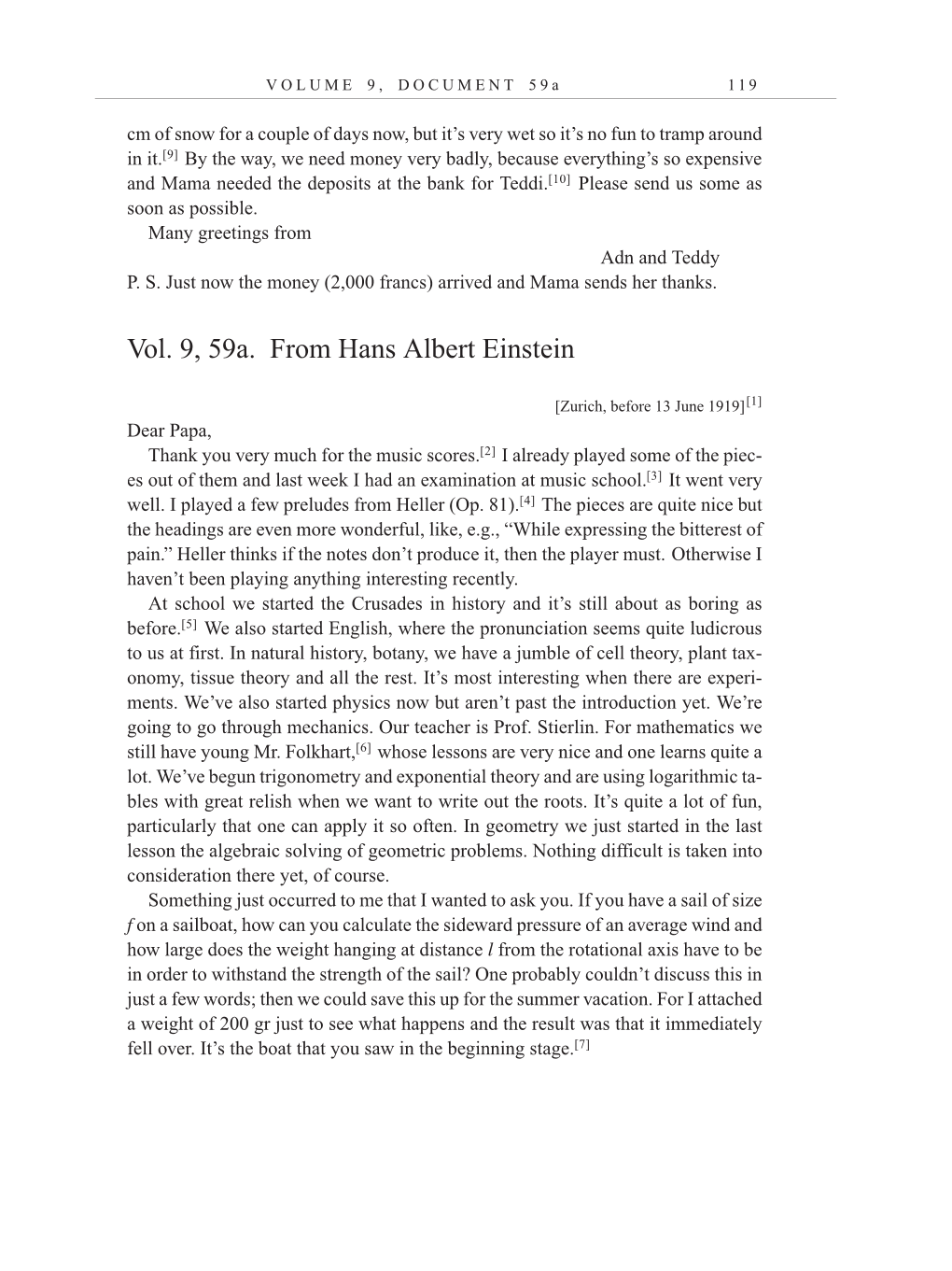 Volume 10: The Berlin Years: Correspondence, May-December 1920, and Supplementary Correspondence, 1909-1920 (English translation supplement) page 119
