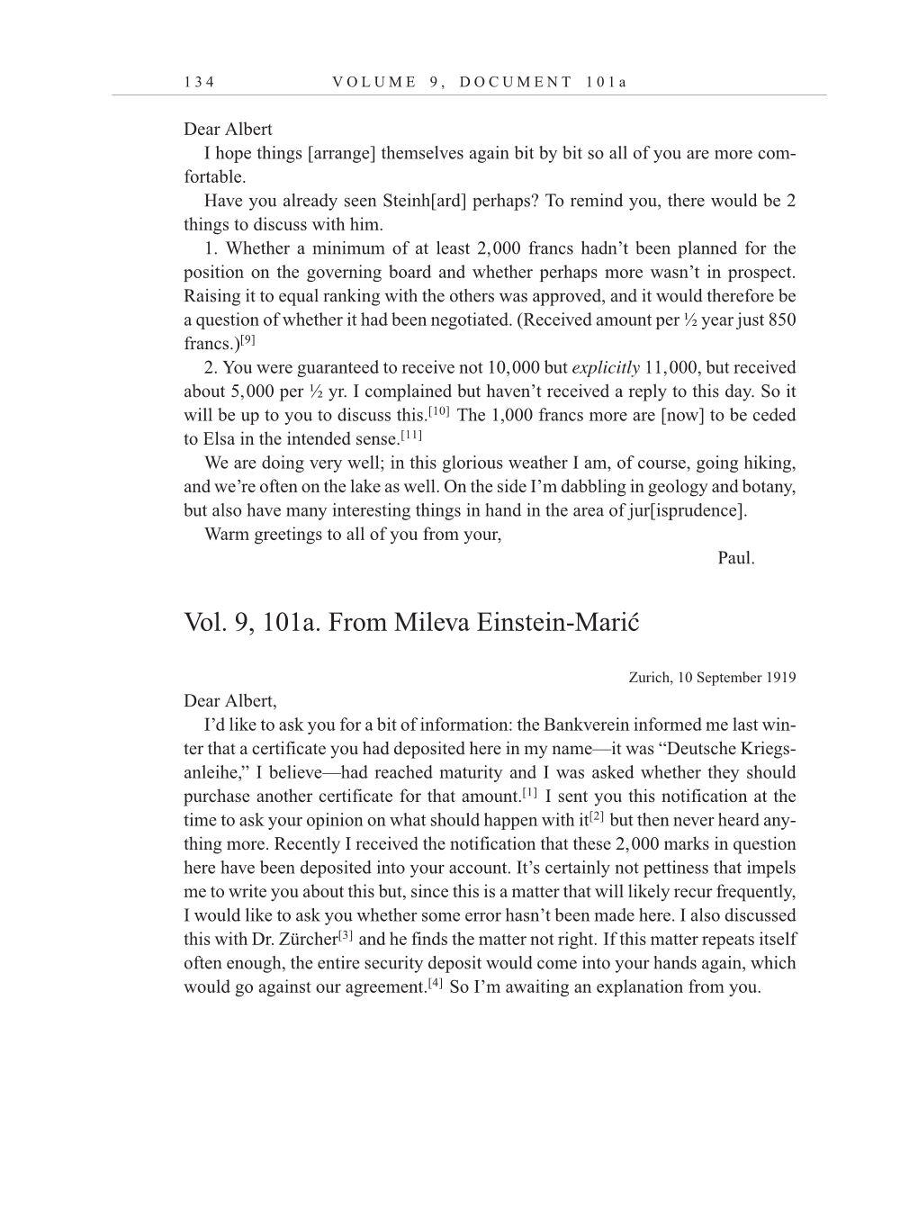 Volume 10: The Berlin Years: Correspondence, May-December 1920, and Supplementary Correspondence, 1909-1920 (English translation supplement) page 134