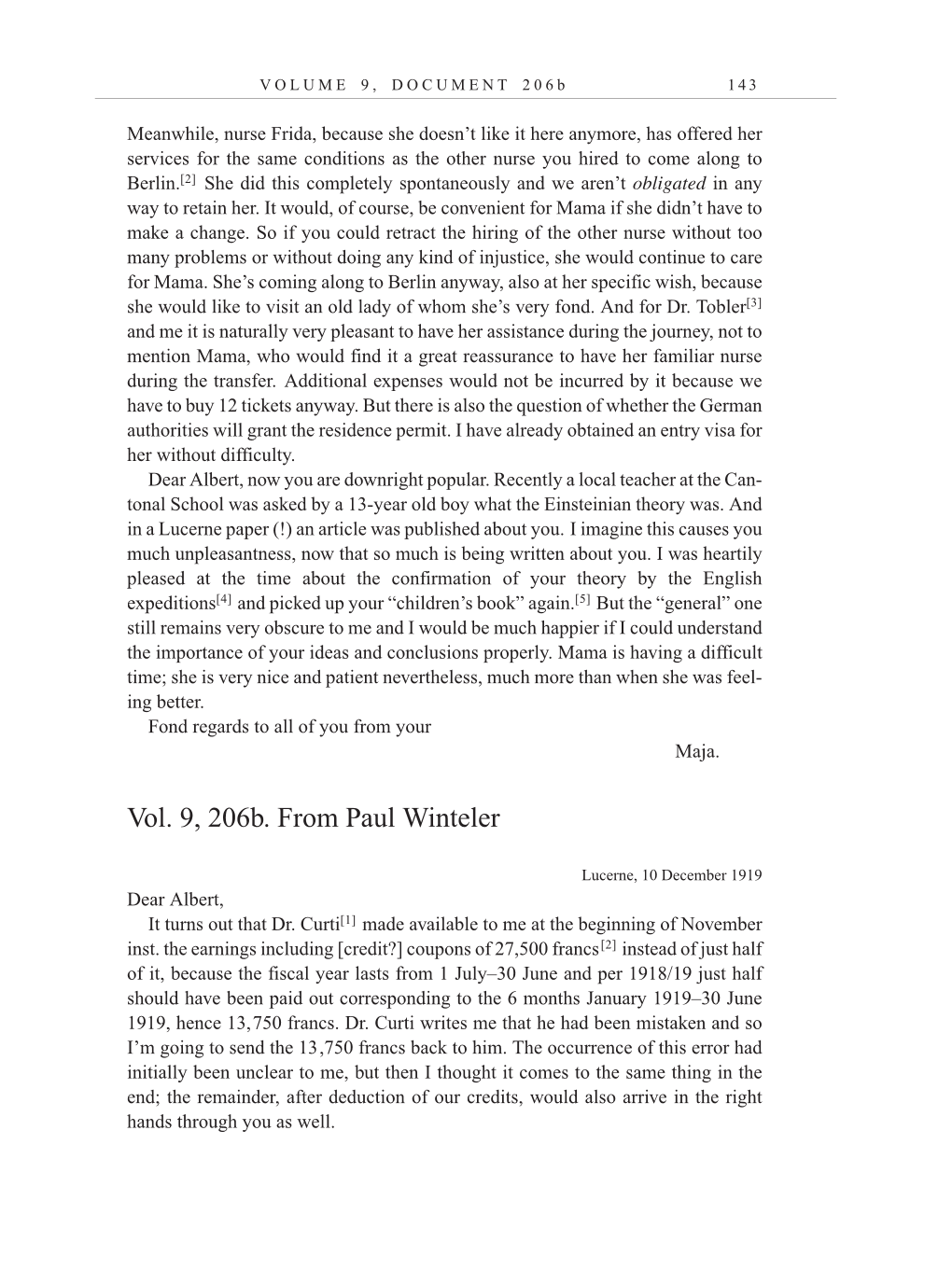 Volume 10: The Berlin Years: Correspondence, May-December 1920, and Supplementary Correspondence, 1909-1920 (English translation supplement) page 143