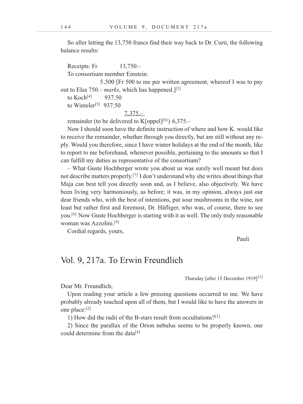 Volume 10: The Berlin Years: Correspondence, May-December 1920, and Supplementary Correspondence, 1909-1920 (English translation supplement) page 144