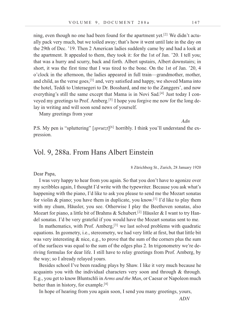 Volume 10: The Berlin Years: Correspondence, May-December 1920, and Supplementary Correspondence, 1909-1920 (English translation supplement) page 147