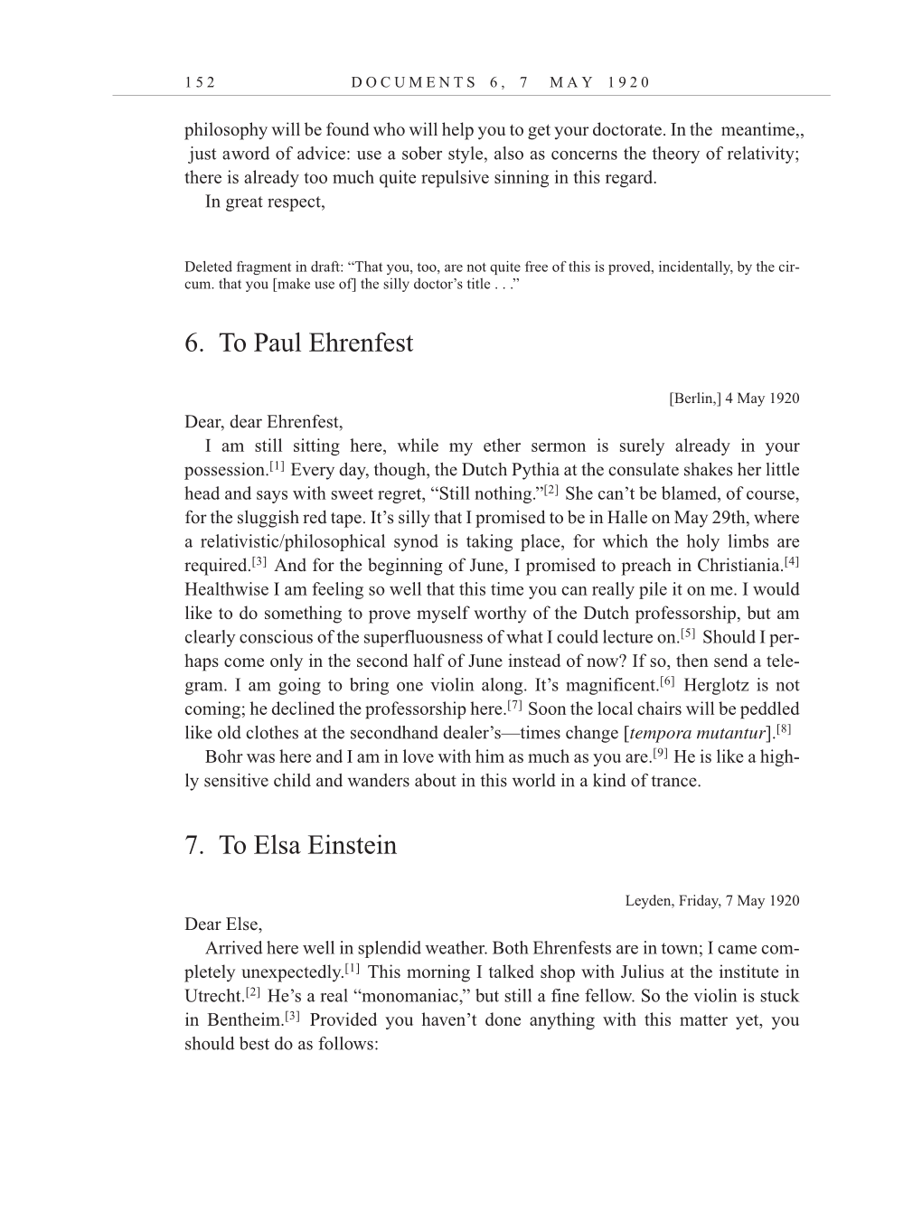 Volume 10: The Berlin Years: Correspondence, May-December 1920, and Supplementary Correspondence, 1909-1920 (English translation supplement) page 152