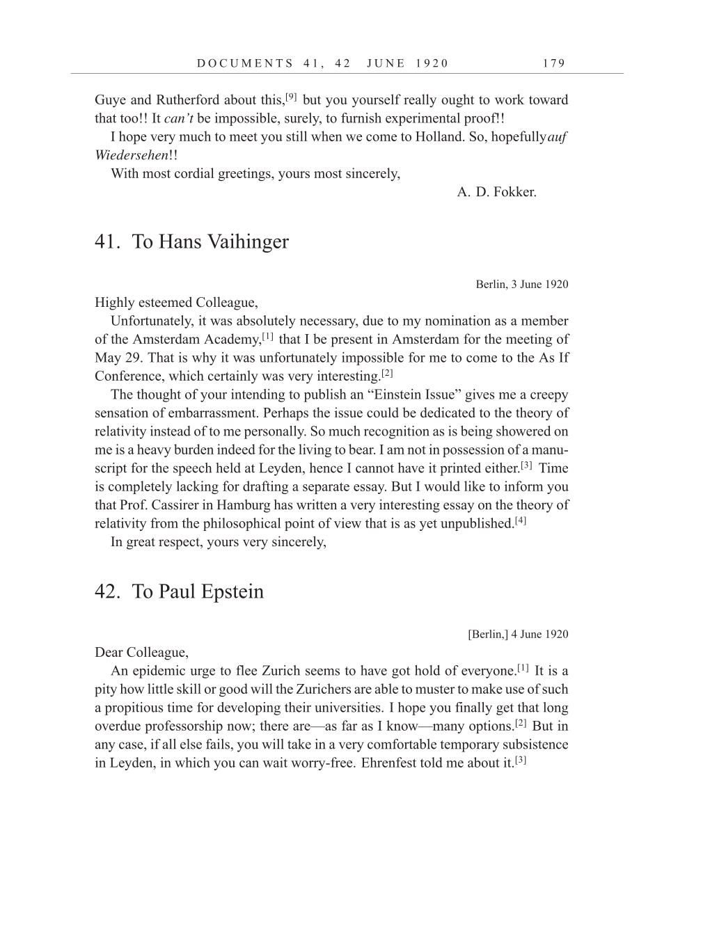 Volume 10: The Berlin Years: Correspondence, May-December 1920, and Supplementary Correspondence, 1909-1920 (English translation supplement) page 179