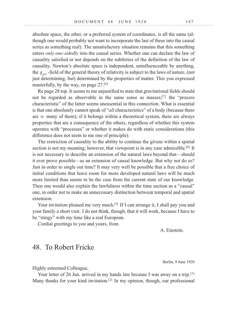 Volume 10: The Berlin Years: Correspondence, May-December 1920, and Supplementary Correspondence, 1909-1920 (English translation supplement) page 187