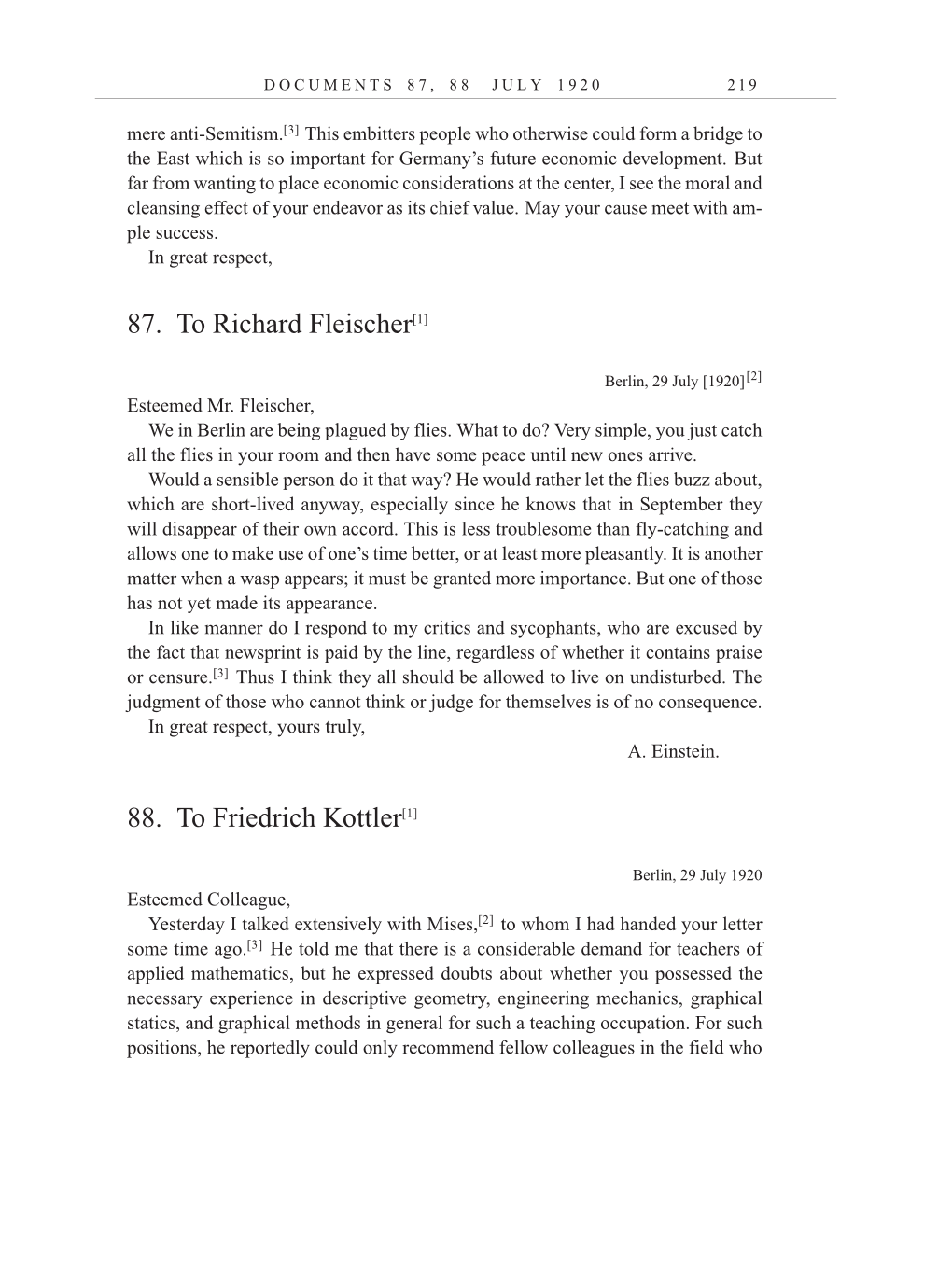 Volume 10: The Berlin Years: Correspondence, May-December 1920, and Supplementary Correspondence, 1909-1920 (English translation supplement) page 219