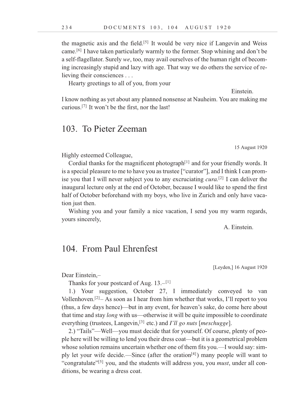 Volume 10: The Berlin Years: Correspondence, May-December 1920, and Supplementary Correspondence, 1909-1920 (English translation supplement) page 234