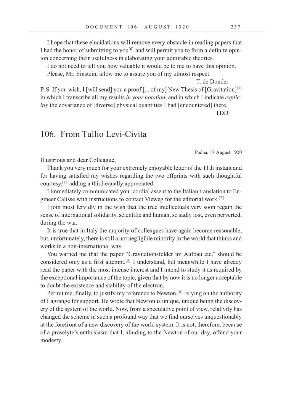 Volume 10: The Berlin Years: Correspondence, May-December 1920, and Supplementary Correspondence, 1909-1920 (English translation supplement) page 237