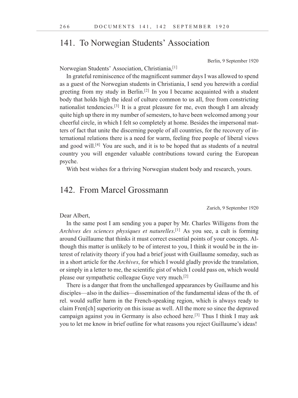 Volume 10: The Berlin Years: Correspondence, May-December 1920, and Supplementary Correspondence, 1909-1920 (English translation supplement) page 266