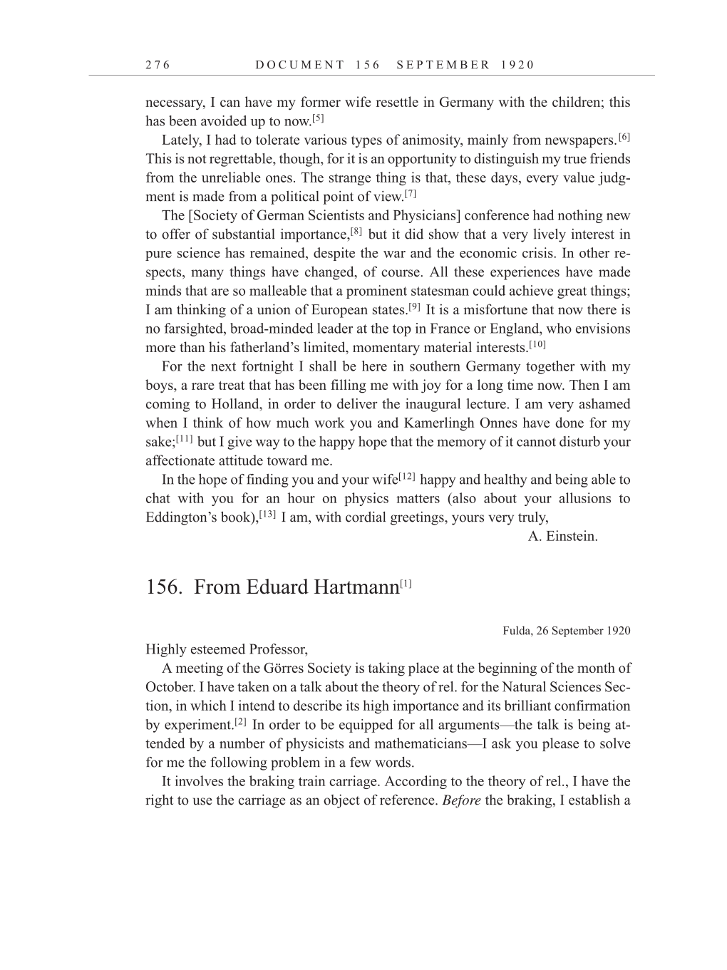 Volume 10: The Berlin Years: Correspondence, May-December 1920, and Supplementary Correspondence, 1909-1920 (English translation supplement) page 276