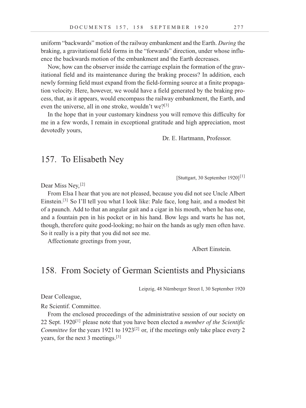 Volume 10: The Berlin Years: Correspondence, May-December 1920, and Supplementary Correspondence, 1909-1920 (English translation supplement) page 277