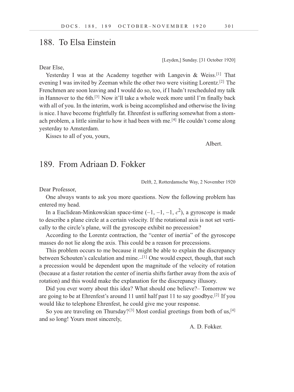 Volume 10: The Berlin Years: Correspondence, May-December 1920, and Supplementary Correspondence, 1909-1920 (English translation supplement) page 301