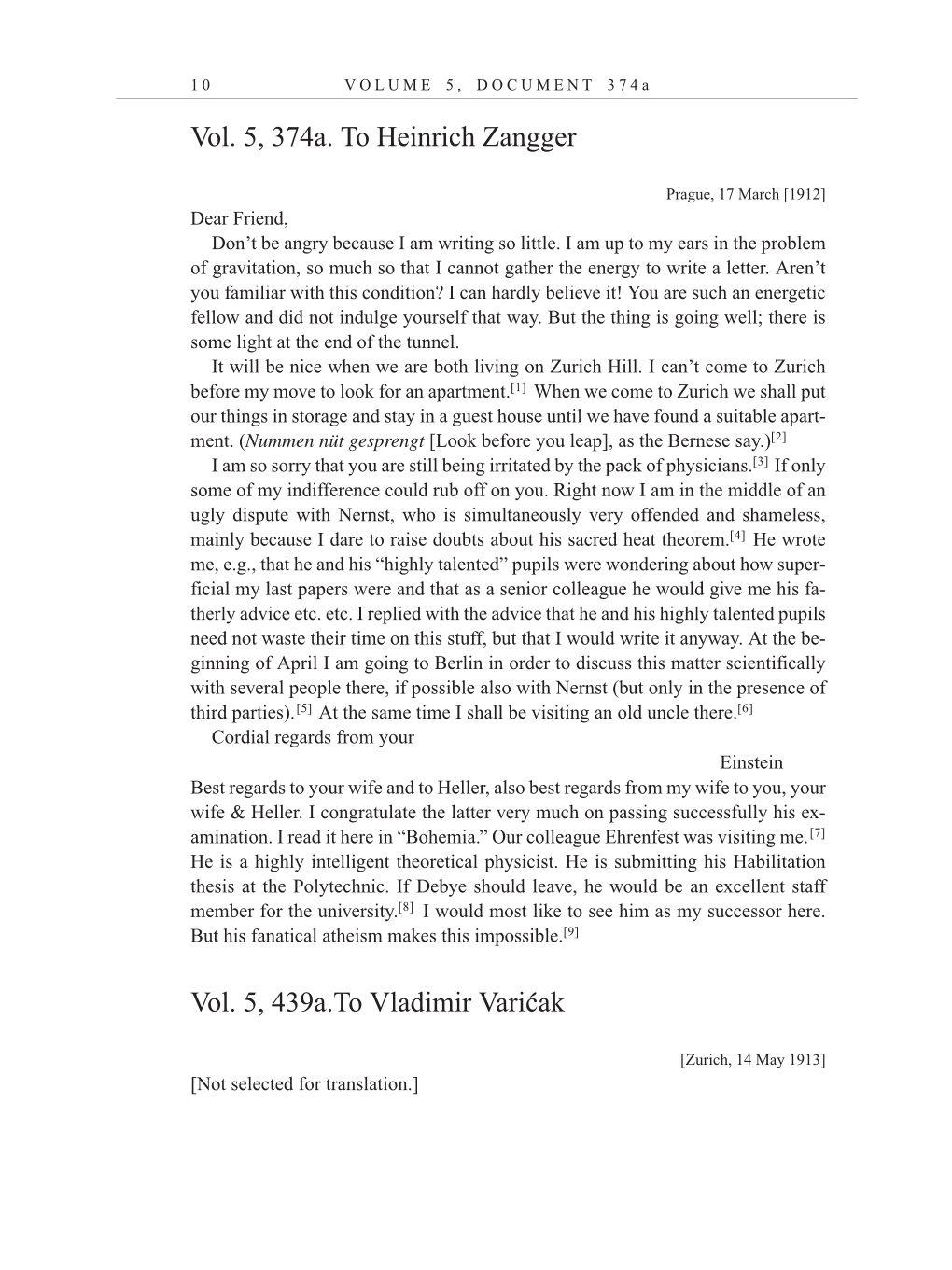 Volume 10: The Berlin Years: Correspondence, May-December 1920, and Supplementary Correspondence, 1909-1920 (English translation supplement) page 10