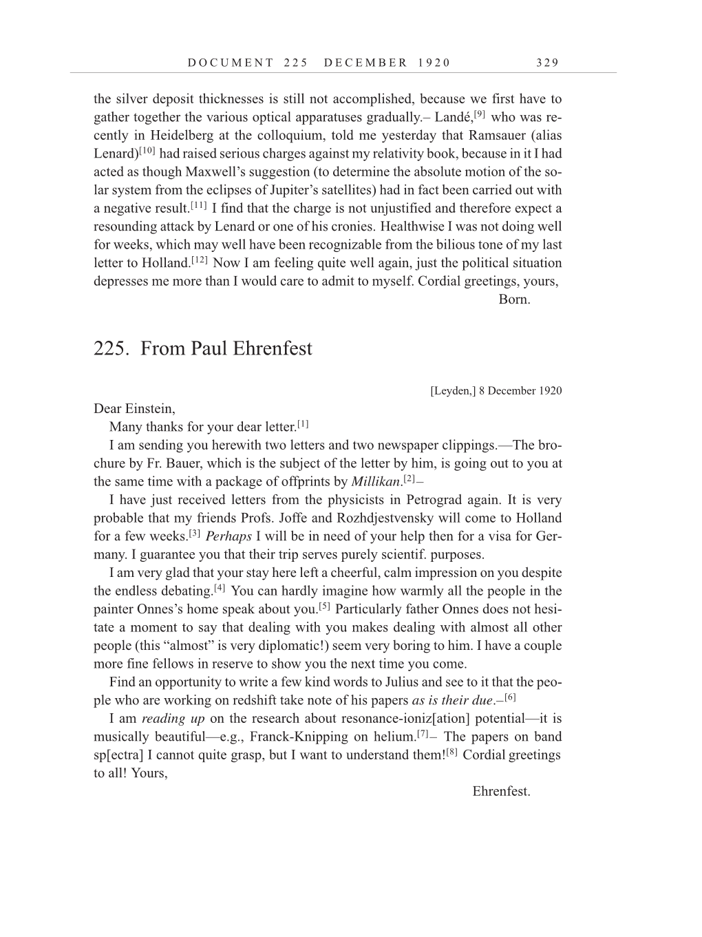 Volume 10: The Berlin Years: Correspondence, May-December 1920, and Supplementary Correspondence, 1909-1920 (English translation supplement) page 329