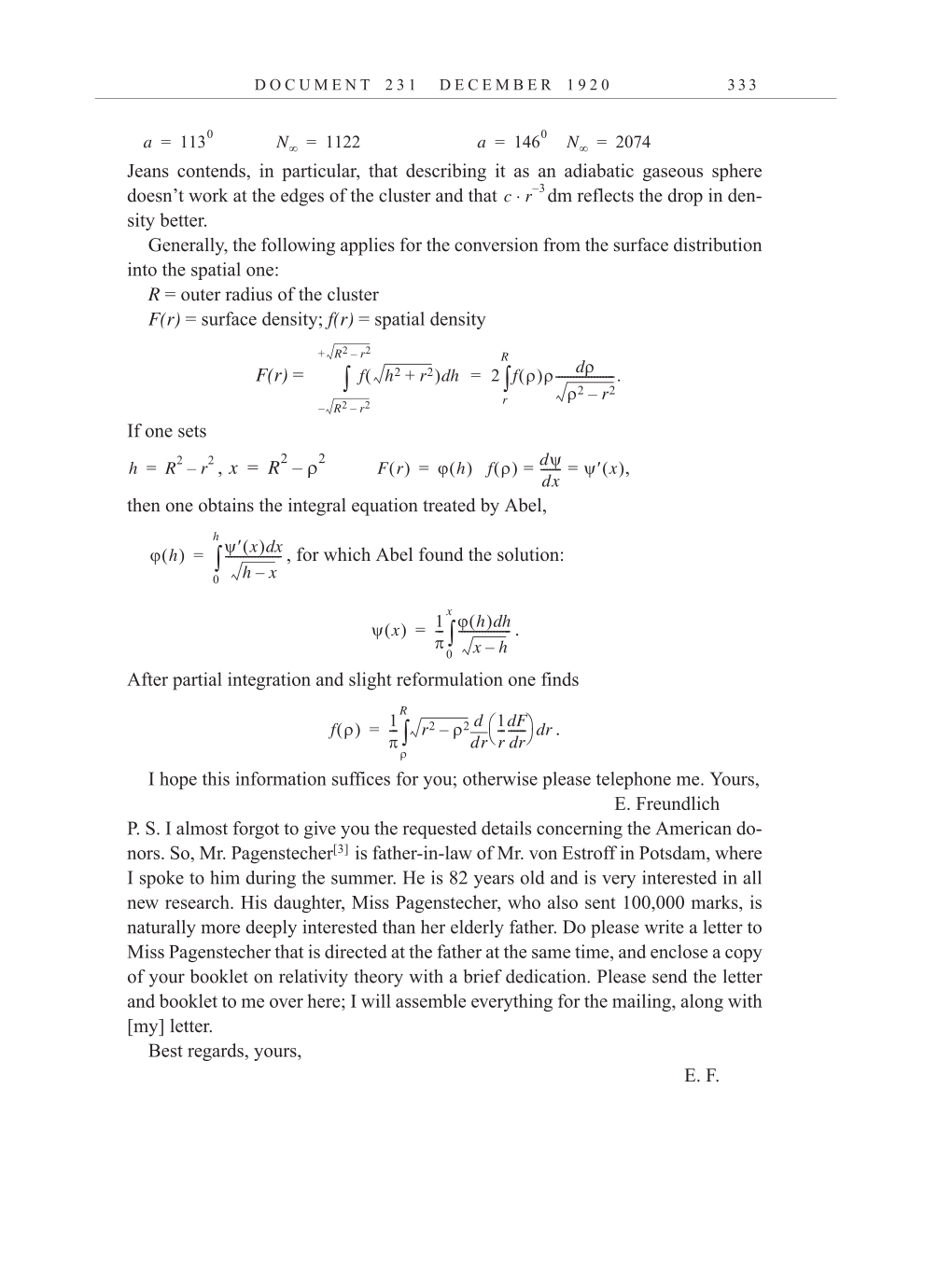 Volume 10: The Berlin Years: Correspondence, May-December 1920, and Supplementary Correspondence, 1909-1920 (English translation supplement) page 333