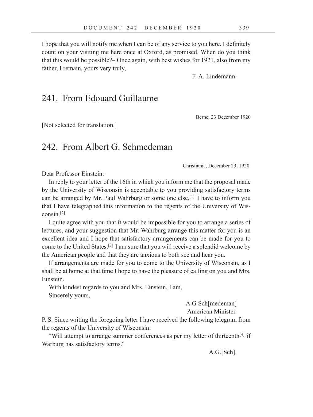 Volume 10: The Berlin Years: Correspondence, May-December 1920, and Supplementary Correspondence, 1909-1920 (English translation supplement) page 339