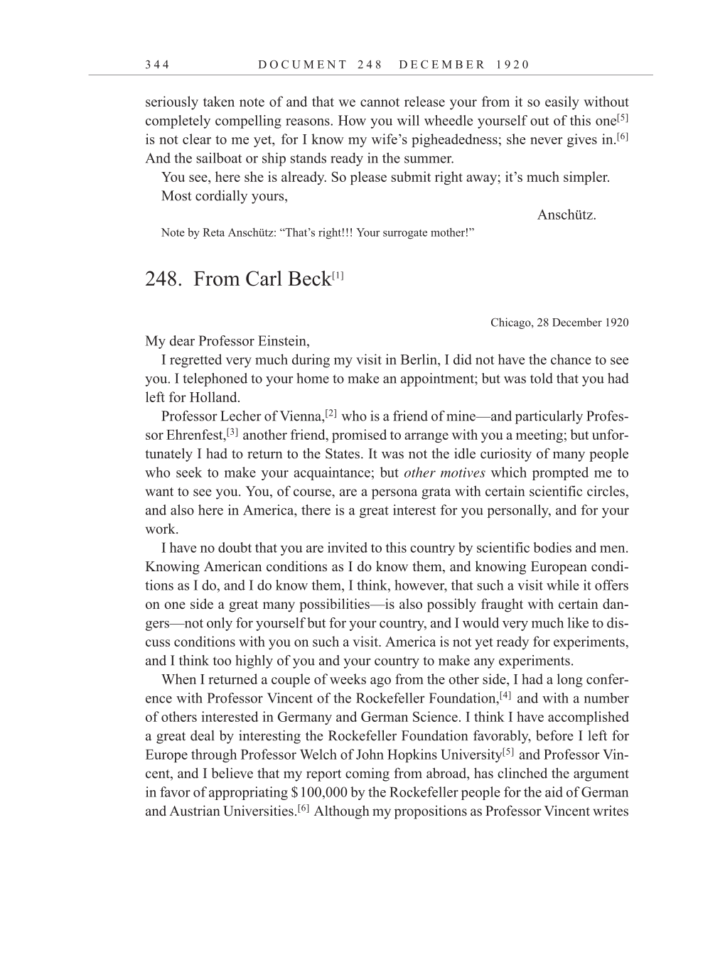 Volume 10: The Berlin Years: Correspondence, May-December 1920, and Supplementary Correspondence, 1909-1920 (English translation supplement) page 344